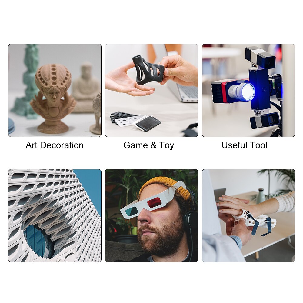 Hiprecy PETG 3D Printer Filament 1.75mm Dooling Material Black Color PETG 3D Filament Consumables 1KG/2.2LBS