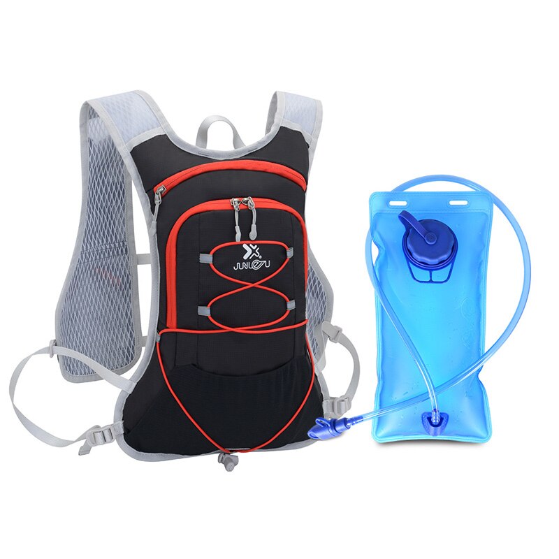 Utomhus cykling ryggsäck med blåsa sport vatten pack resor ryggsäck sport väska camping ridning vandring ryggsäck vatten väska: Svart