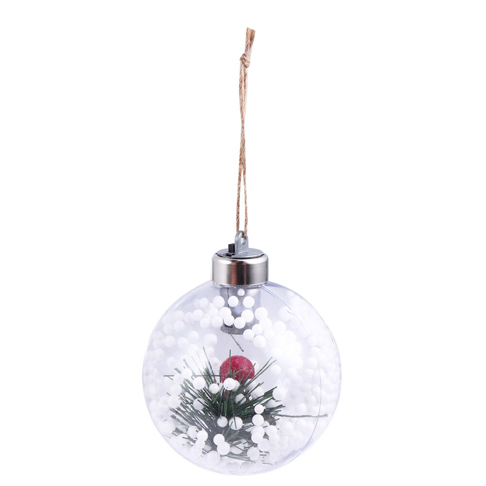 LED Hanging Christmas Decorative Transparent Christmas Tree Pendant Hanging Light Decor Lamp Snowflake Orname