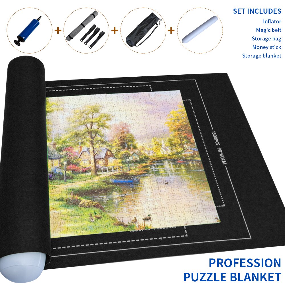 Puzzle Roll Mat Blanket Felt Mat up to 1500/2000/3000 Pieces Accessories Puzzle Portable Travel Storage Bag