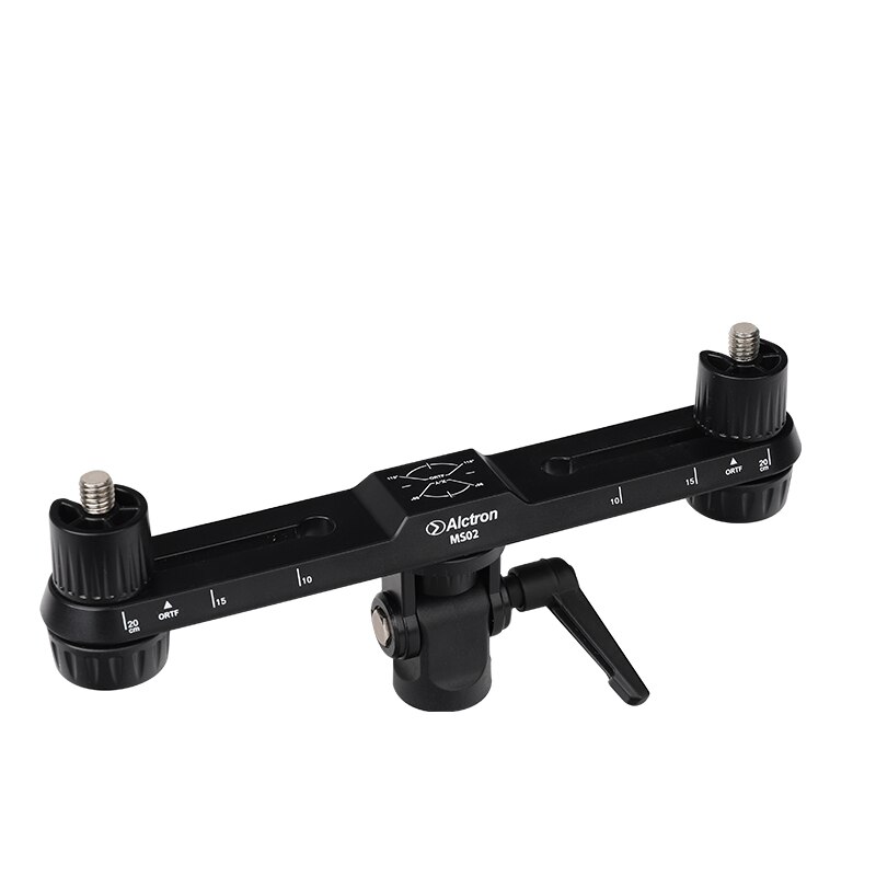 Alctron MS02 Dual Microfoon Stereo Opname Stand Draagbare En Stabiele, Visueel Verstelbare Met Schaal