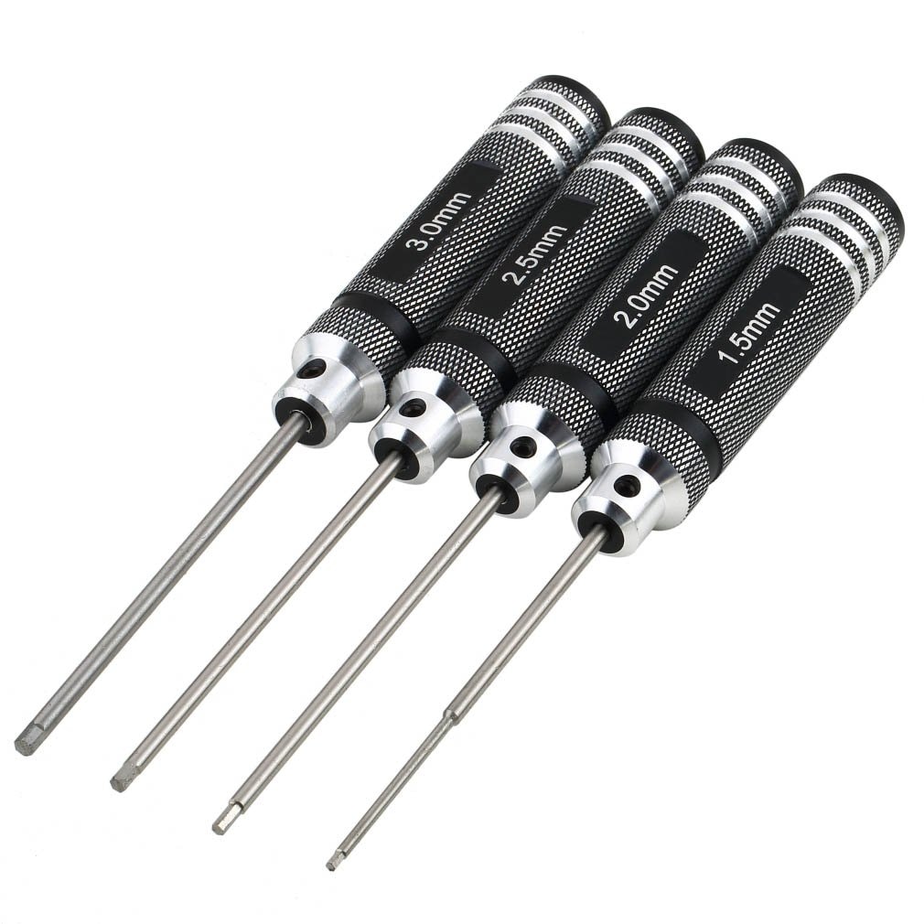 4PCS Hex Screwdrivers 1.5mm 2.0mm 2.5mm 3.0mm Screw Driver Tool Kit For RC Helicopter Plane Transmitter Car