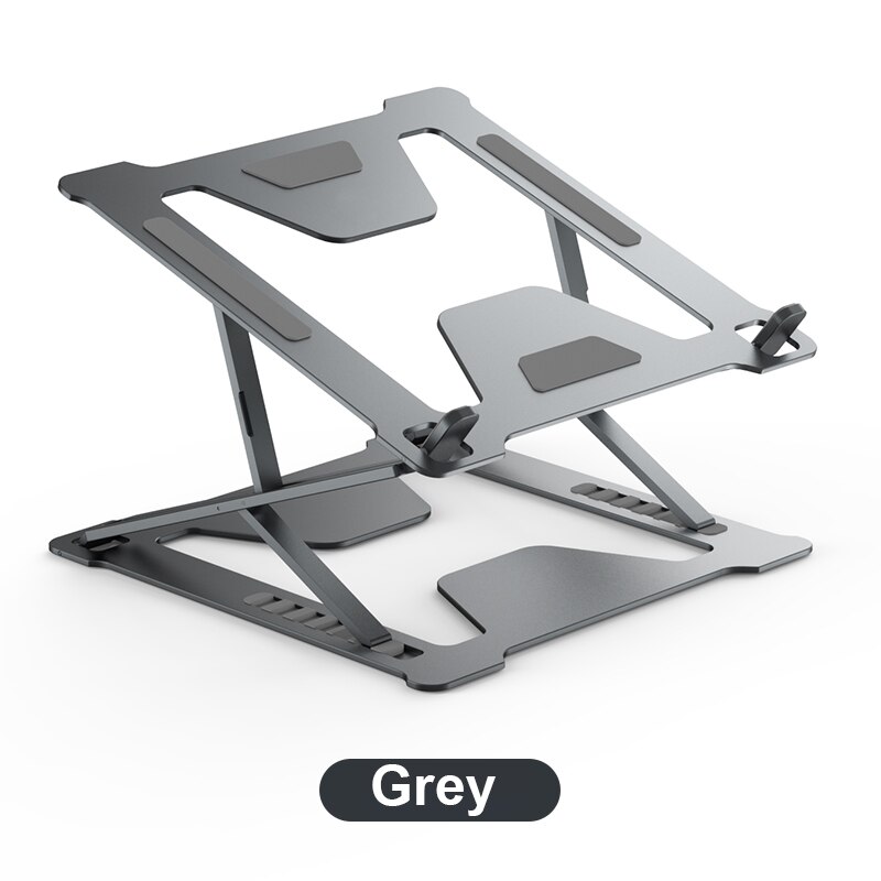 Verstelbare laptopstandaard, draagbare ondersteuning, notebookstandaard voor macbook pro, computerkoelbeugel, verhoger voor laptop, bureauverhoger: Grijs
