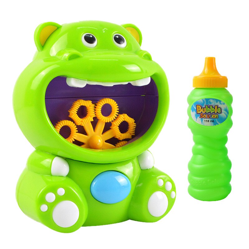 Cute Hippo Automatic Elephant Bubble Machine Gun Soap Bubble Blower Outdoor Kids Child juguetes brinquedos Toy for Kids