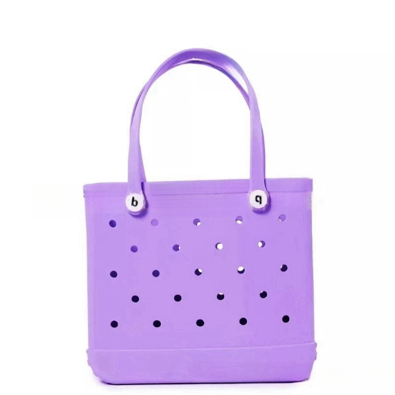 Bolsa de playa grande EVA, cesta de almacenamiento impermeable para piscina, de verano para mujer, bolso de hombro tipo shopper, bolso de playa de gelatina, bolso de mano Croc: Amarillo claro