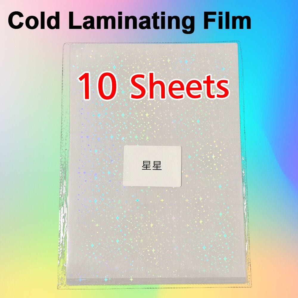 10 Vellen A4 Papier Koud Lamineren Film Zelfklevende Sterren Hart Glas Foto Lamineren Film Te Beschermen Foto &#39;S En Specimen Maken: Star