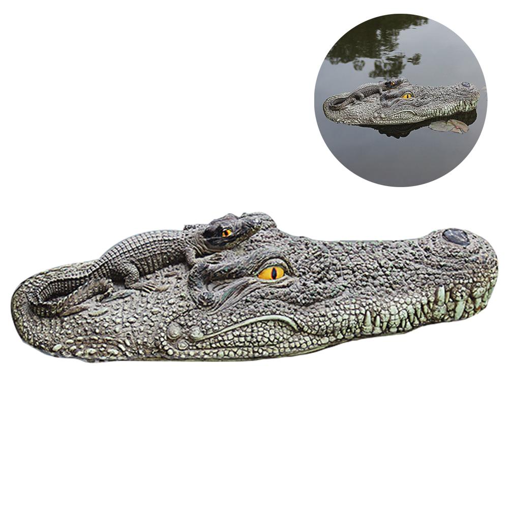 Crocodile Head Decoration Fish Pond Pool Floating Animal Decoration Courtyard Pool Decoration Crocodile Head Floating Decoration: Default Title