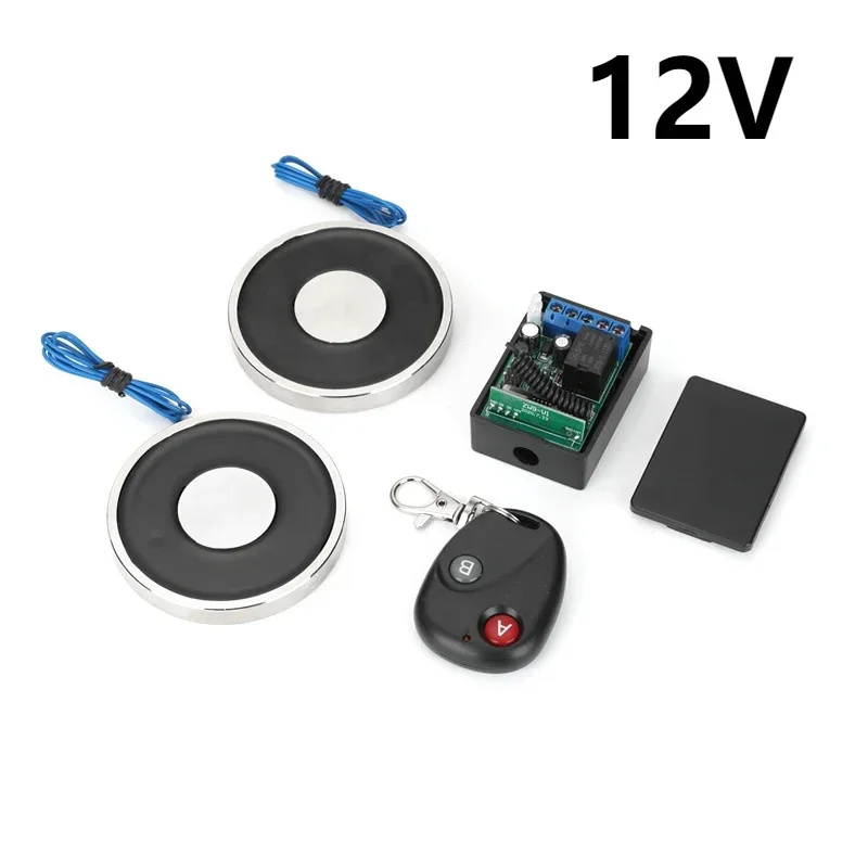 70x9mm DC 12V 24V Anti-fine Electro Magnet Electromagnet With Wireless Remote Control Magnets Electronic Magnet Suck Violation: Brown