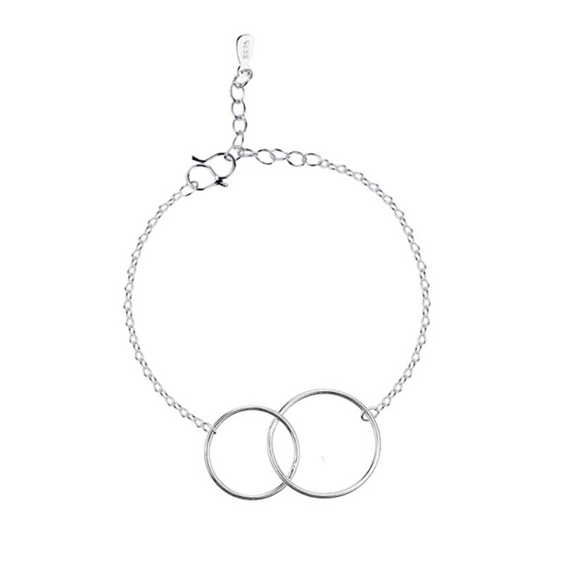 Kofsac Zomer Charmant 925 Sterling Zilveren Enkelbanden Vrouwen Prachtige Dubbele Cirkel Enkelbandje Voet Sieraden Lady Party Accessoires