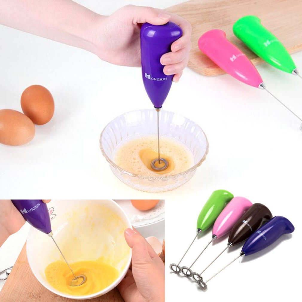 Mini batidor eléctrico ABS grado alimenticio 304 batidor de mano de acero inoxidable leche sin salpicaduras Mini café té de la leche licuadora