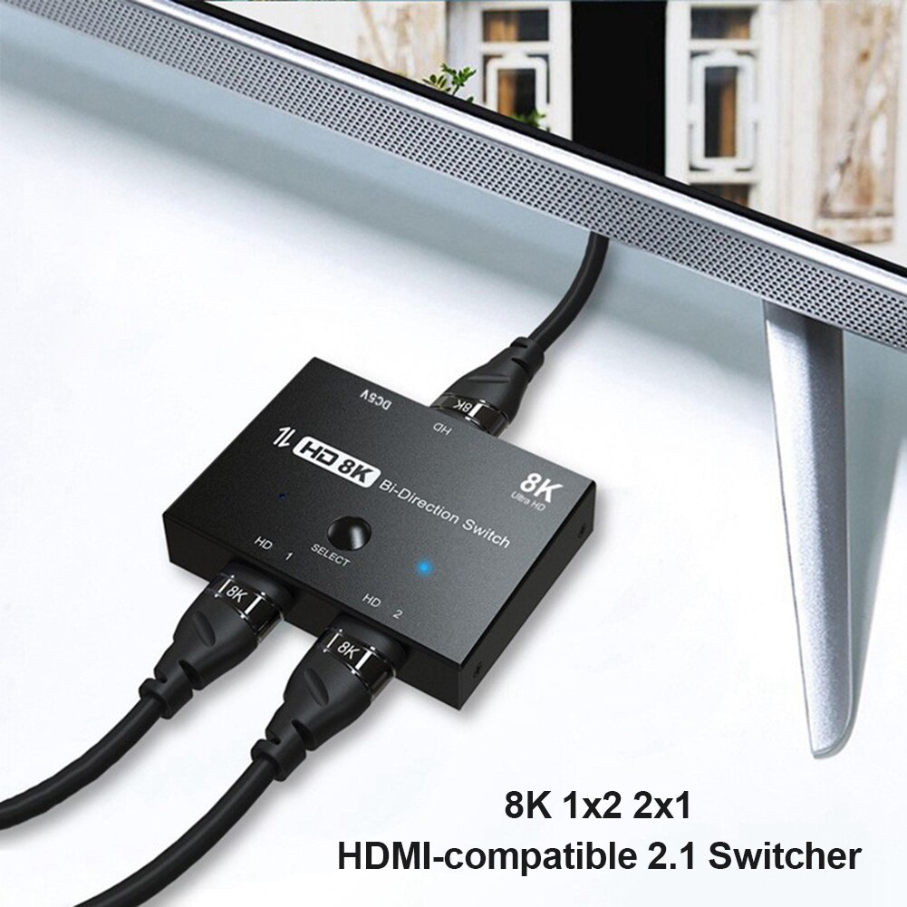 Hub Splitter Tv Switcher Ultra 2.1 Hd Switcher 4K 120Hz 1X2 8K 60Hz 2X1 Hdmi-Compatibel Splitter Voor PS4 Schakelaar