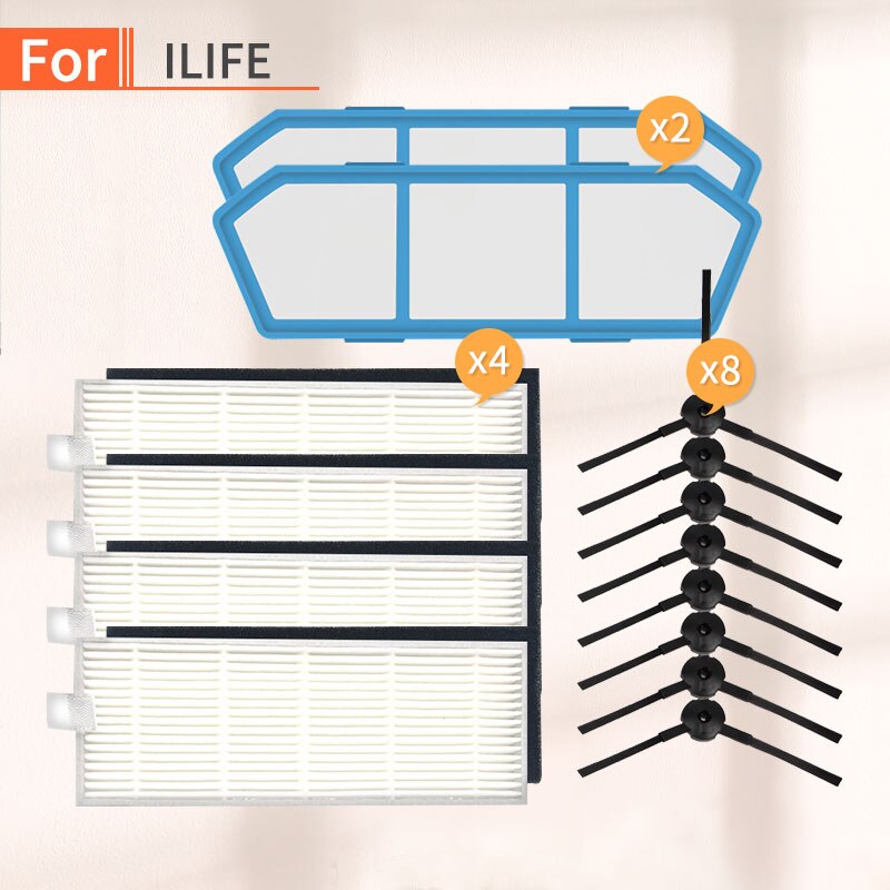 Robot Vacuum Cleaner Hepa Filter Side Brush Mop Cloth Set Spare Parts for Chuwi ilife A6 A4 A4s Accessories: 09