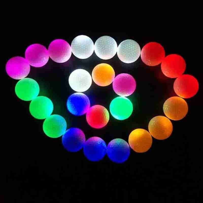 1/2Pcs Led Golfbal Synthetisch Rubber Lichtgevende Golf Willekeurige Kleur Geschikt Voor Nacht Gebruik Outdoor Golf Leveringen led Golfbal
