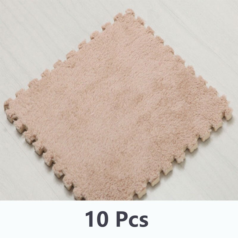 10 stuks zachte pluchen baby speelmat, eva-schuim, ontwikkelingsmat voor baby's, puzzel, in elkaar grijpende vloermatten, 30*30*0.6 cm kinderkleden: Wj3367c