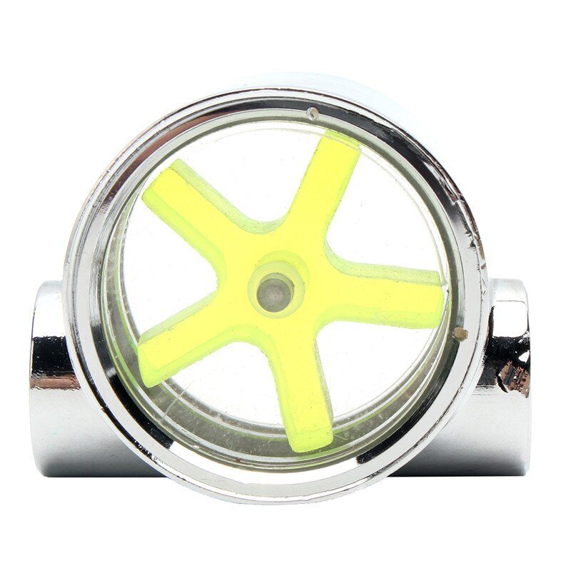 Flow Meter Water Cooling Flow Indicator Meter copper chromed 2 Ways G1/4 Threaded