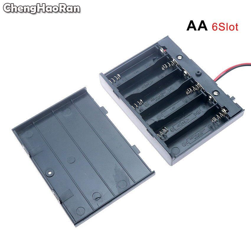 Chenghaoran 1 stück 2 3 4 6 8 steckplätze aa-batteriehalter aufbewahrungsbox mit schalter & deckel aa-batterie standardbehälter: 6 steckplätze