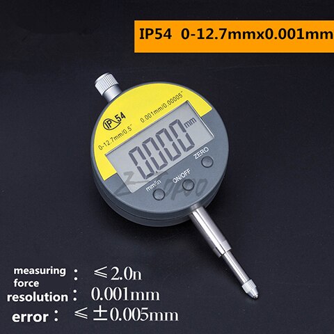 IP54 Oil-proof Digital Micrometer 0.001mm Electronic Micrometro Metric/Inch 0-12.7mm/0.5&quot; Precision Dial Indicator Gauge Meter: 0-12.7x0.001mm