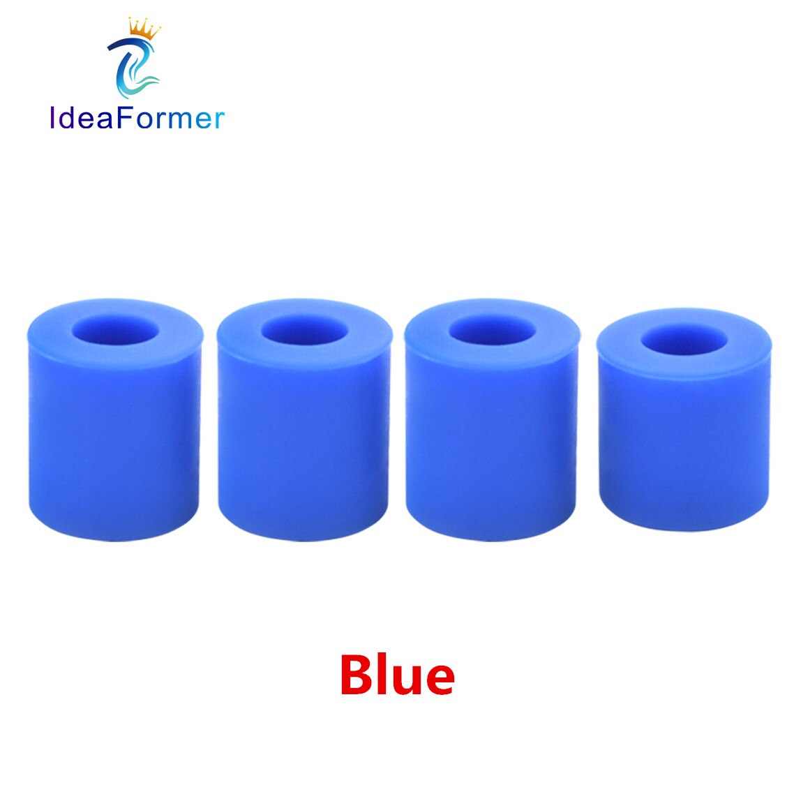 Plateau chauffant, colonne de nivellement en silicone pour imprimante 3D, pièces résistantes aux hautes températures, ensemble de 3 longs et 1 court, pour presse CR10, CR10S: Bleu