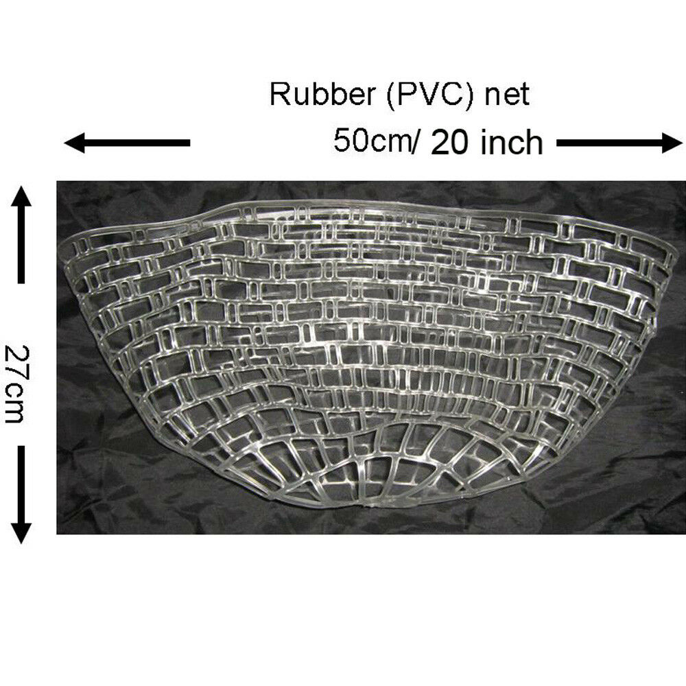 20 Inch Fly Fishing Landing Net Clear Rubber Replacement Bag Landing Mesh Basket L