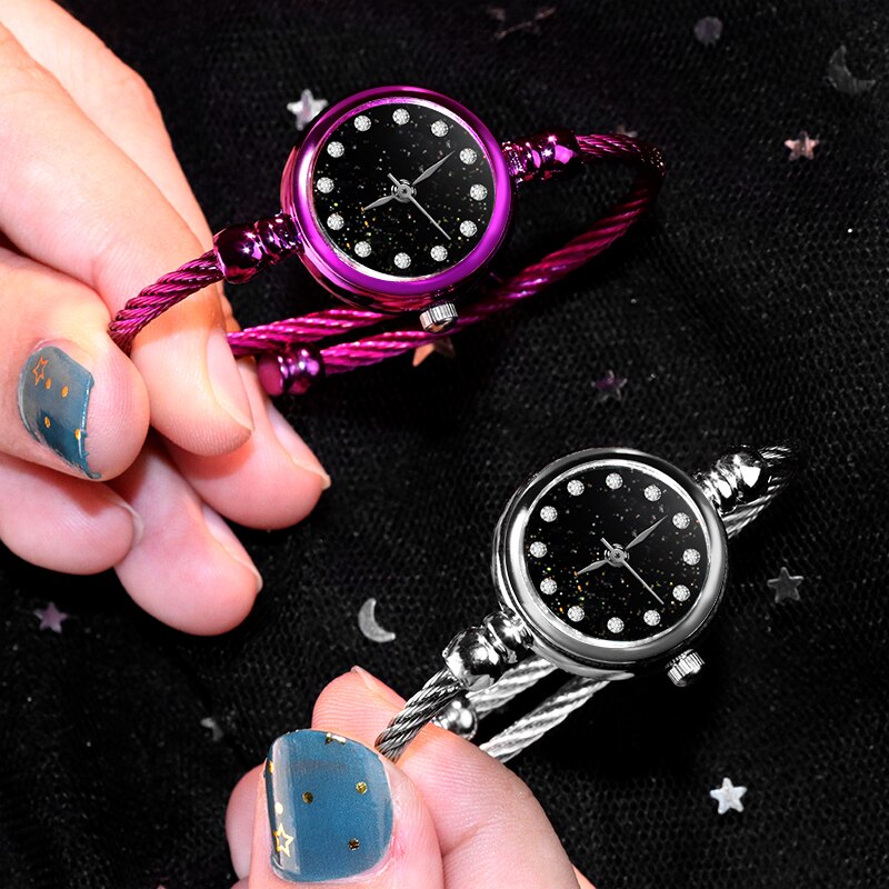 Soxy dameure damer simple wire armbånd urkæde kvindelig kjole pige relogio feminino reloj mujer