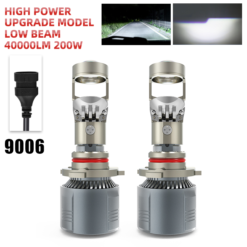 HL 2x H7 H4 H11 LHD LED faro Mini lente proyector 120W 12000LM 9005/9006 Auto luces altas y bajas bombilla Canbus para coche/Motor 12V: Rojo