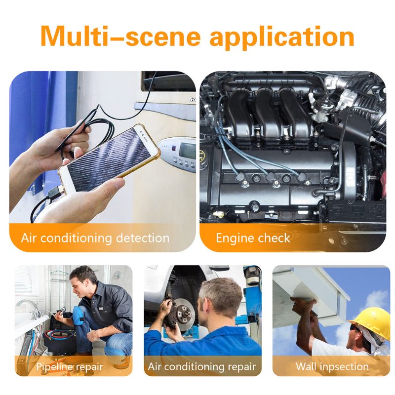 Endoskop USB 3w1 boroskop 3.9mm ultra cienka wodoodporna kamera inspekcyjna na wężu mikro rodzaj USB C ze światłem doprowadziło