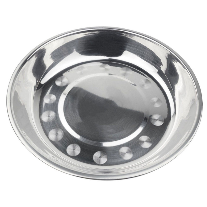 Multipurpose Soup Dish Stainless Steel Round Flat Plate Delicate Cake Metal Deep Plate Delicate Vegetables Fruit Dish Metal Plat