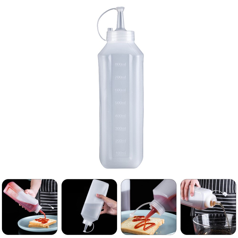 1pc 800ML Squeeze Squirt Bottles Ketchup Mustard Bottles Kitchen Gadget Bottles
