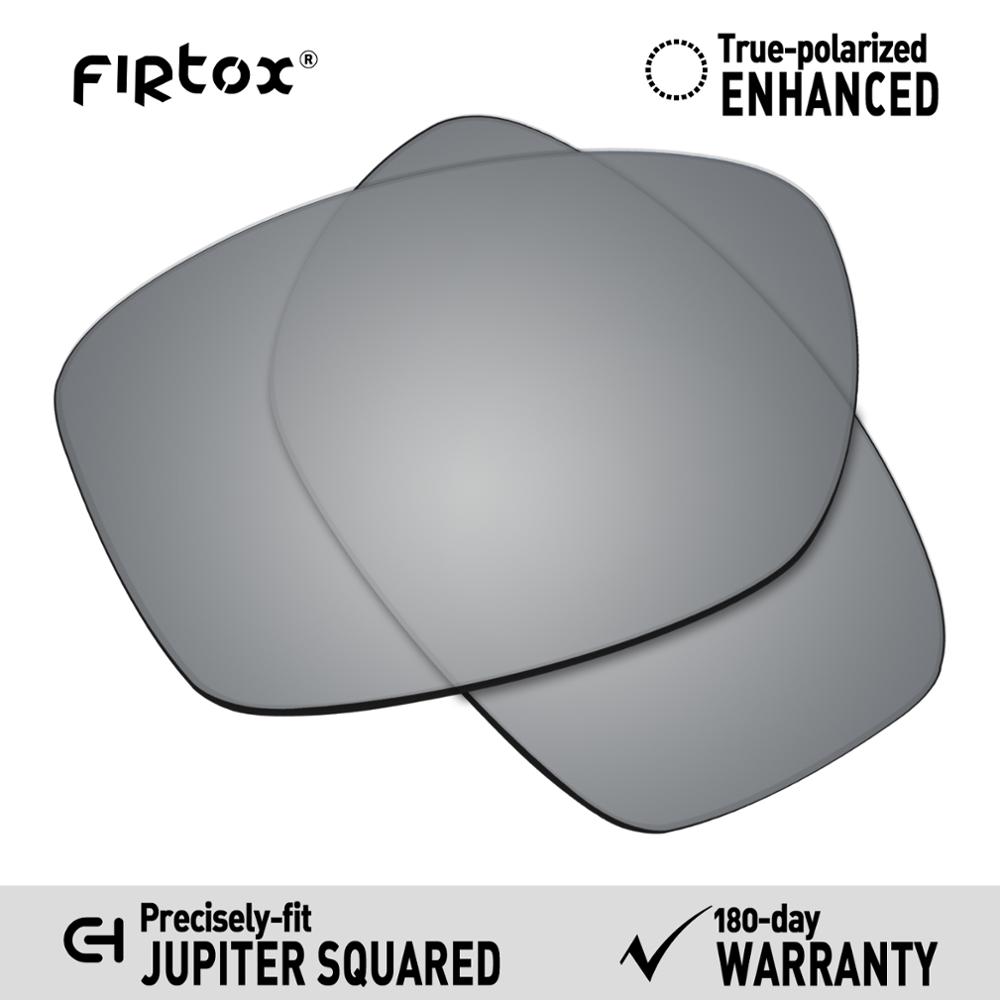 Firtox cierto UV400 lentes polarizadas de reemplazo para Oakley Jupiter cuadrado OO9135 gafas de sol (compatible solo lentes)-Varios: Silver-Polarized