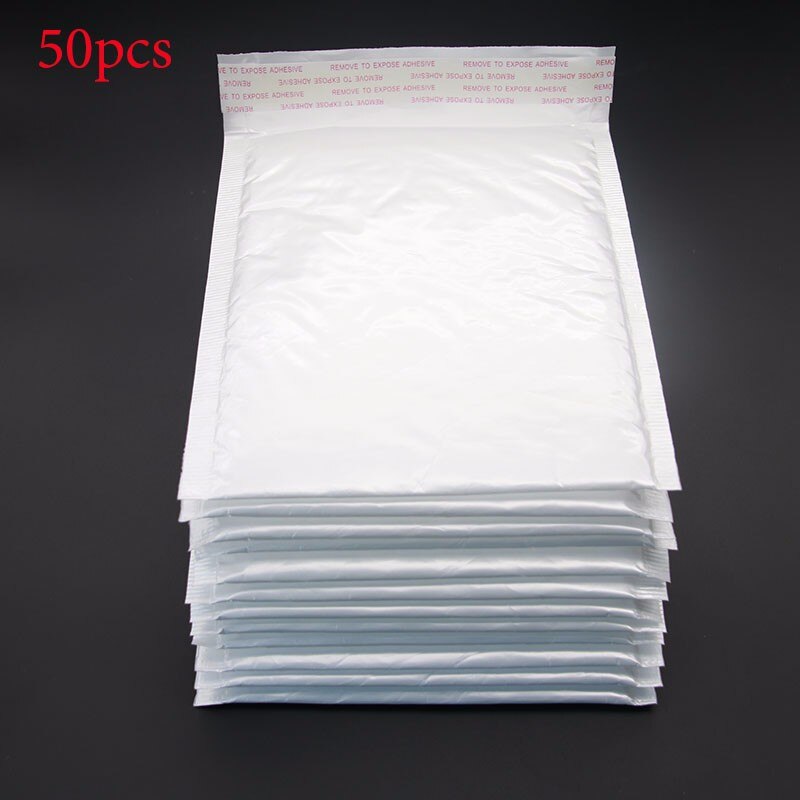 50 st/batch tillverkare vit bubbelpåse postkuvert kurirförpackning kuvertpapper 13 x 17cm