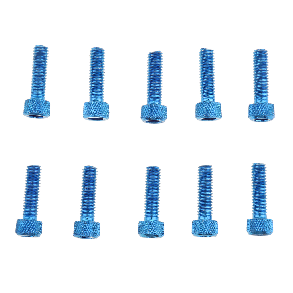 10 Pcs M6x20mm Aluminum Hex Socket Cap Screws Head Key Bolt Blue