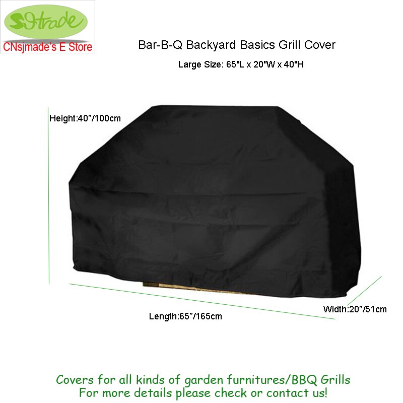 65 "Bar-B-Q Achtertuin Basics Grill Covers, brandstof Gas & Houtskool Combo Grill Zwarte Cover 2 Maten Cnsjmade