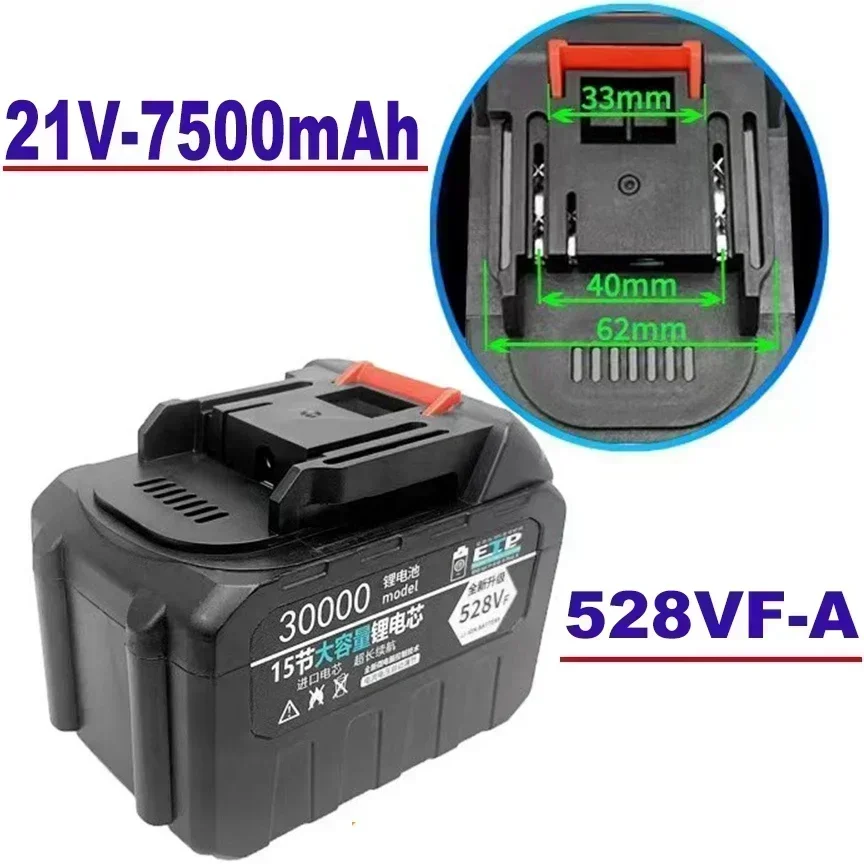 100 % neuer 21-V-Lithium-Ionen-Akku für Elektrowerkzeuge, 228 VF, 328 VF, 528 VF-A, 528 VF-B, EU-Stecker