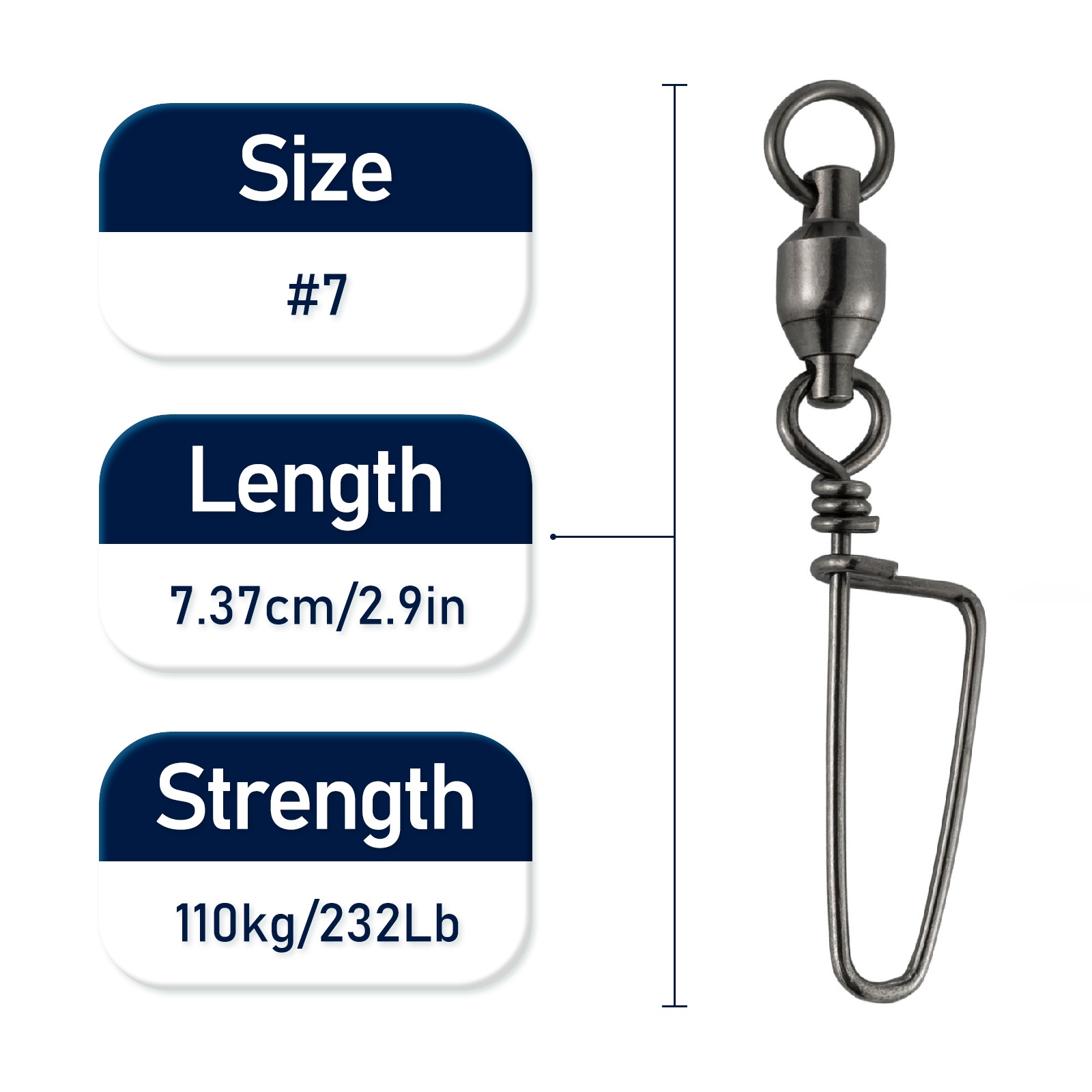 10/20pz Girelle da pesca affrettato serratura rotolamento sfera cuscinetto Acciaio inossidabile Acqua salata Gancio resistente Richiamo Connettore rotante: giallo