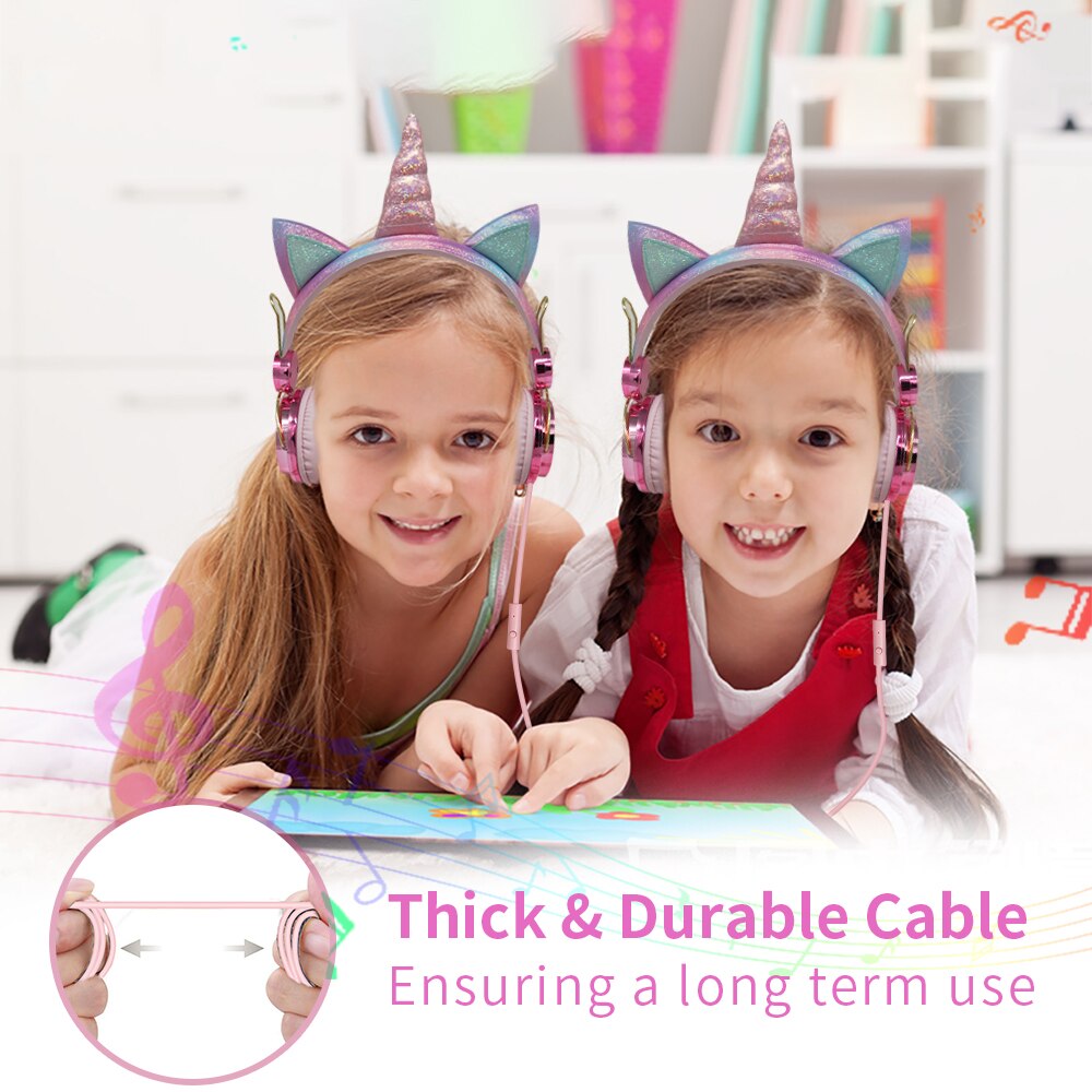 Casque pour enfants avec micro stéréo musique filaire écouteurs mignon fille enfants Gamer casque pour Smartphone PC MP3 tablette