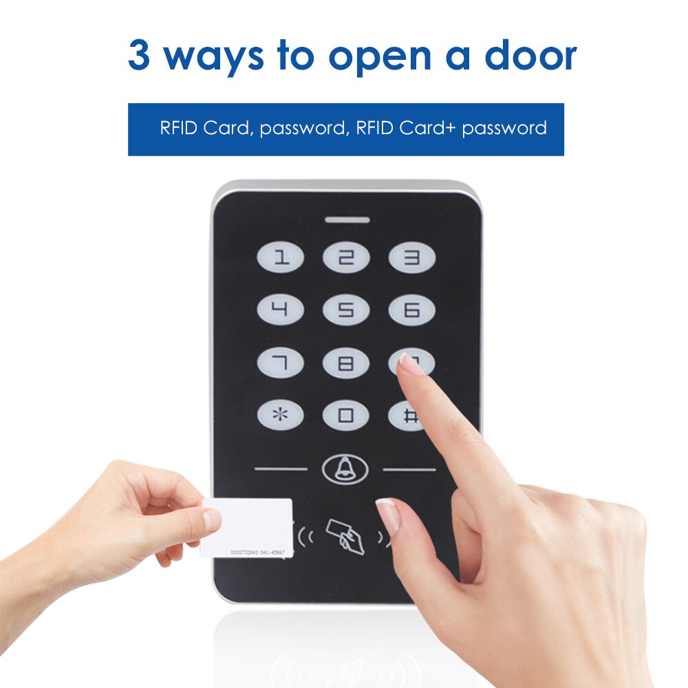RFID keyboard keys Smart Door Access Control System With 180KG door lock electronic Power Supply Door Access Control System Kit