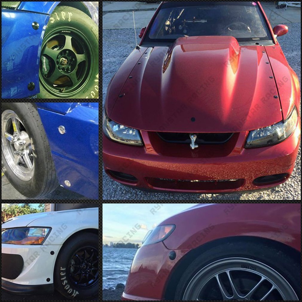 1 Set Universal Car Latches Push Button Latch Quick Release Mini Hood Car Lock Retainer Set Quick Release Hood Bumper Latch