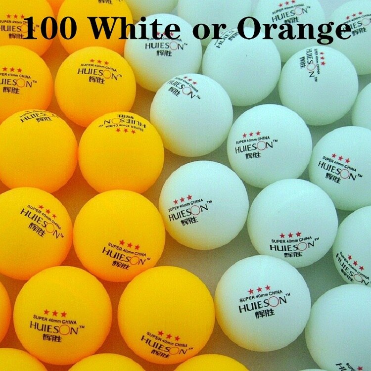 Pelotas de tenis de mesa para Amateur, Pelotas de Ping Pong de nivel de 3 estrellas, 25, 50 y 100 Uds., 40mm, 2,8g, color blanco y naranja, entrenamiento avanzado: 100 White or Orange