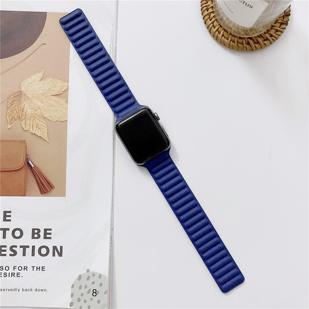 För apple watch se serie 6 band 40mm 44mm armband läderarmband för iwatch 5/4/3/2/1 38mm 42mm klocka armband tillbehör: 5 / 42mm or 44mm