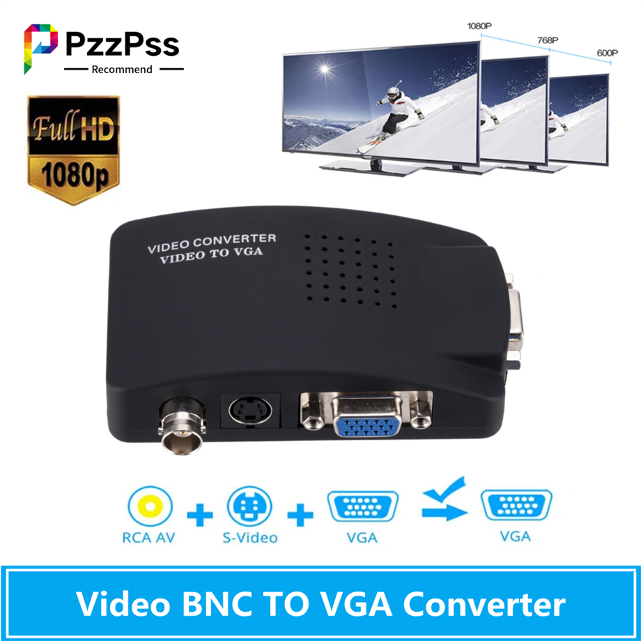 Pzzpss Vga Bnc S-video Naar Vga Video Converter Vga Out Adapter Bnc Naar Vga Converter Composiet Digitale Switch Box Met dc Kabel