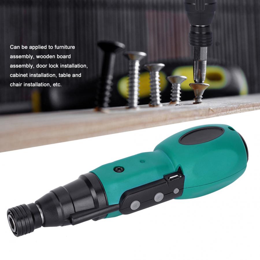 Cordless Screwdriver USB Handheld Magnetic Electric Screwdriver Drill Kit DIY Power Tool for Furniture Assembly Battery Drill