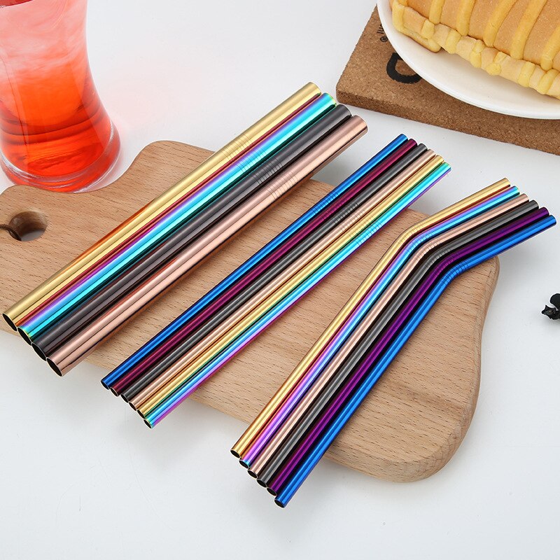 Paille de jus outils de Bar | Pailles en acier inoxydable, coude droit, boire paille jus de paille, couleur mélangée 215mm de long