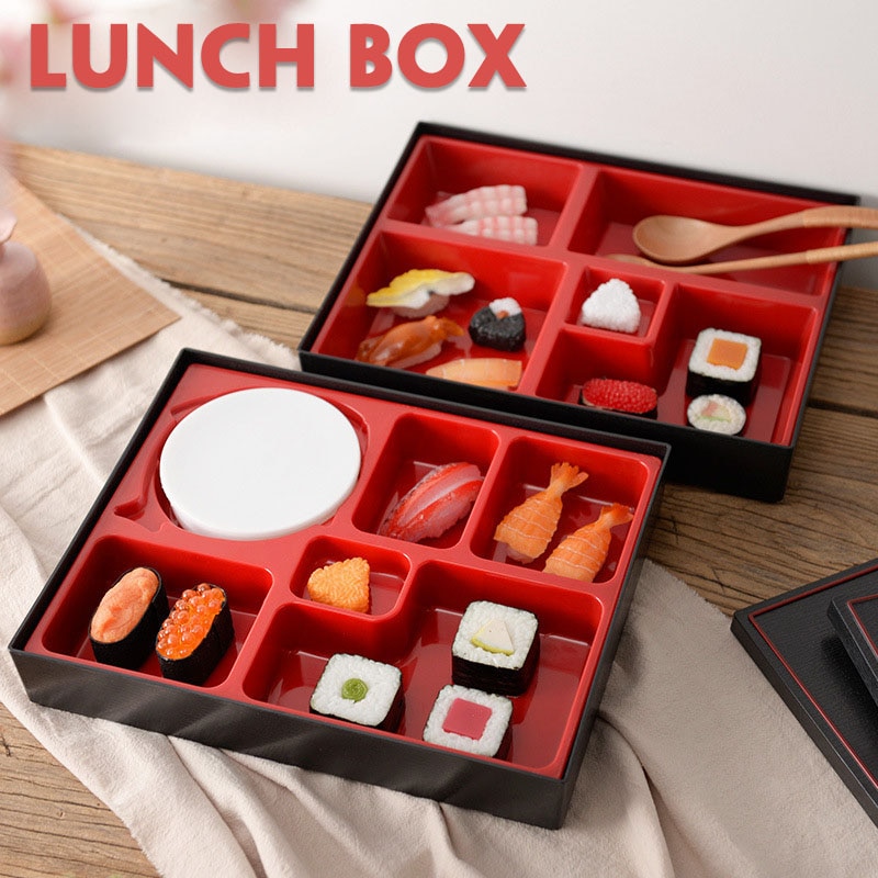 Portable Lunch Box For Kids School Children Office Outdoor Picnic ABS Bento Box 5 Grid Japanese Style Sushi Food Containers