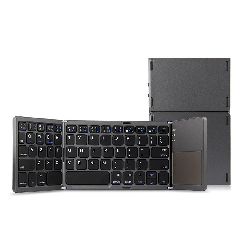 Three folded Wireless Bluetooth Keyboard with Touchpad For Xiaomi Mi 9 Redmi 9 K20 Pro Note 9S 9 Pro Max 7 7a 6 8 Pro Phone Case