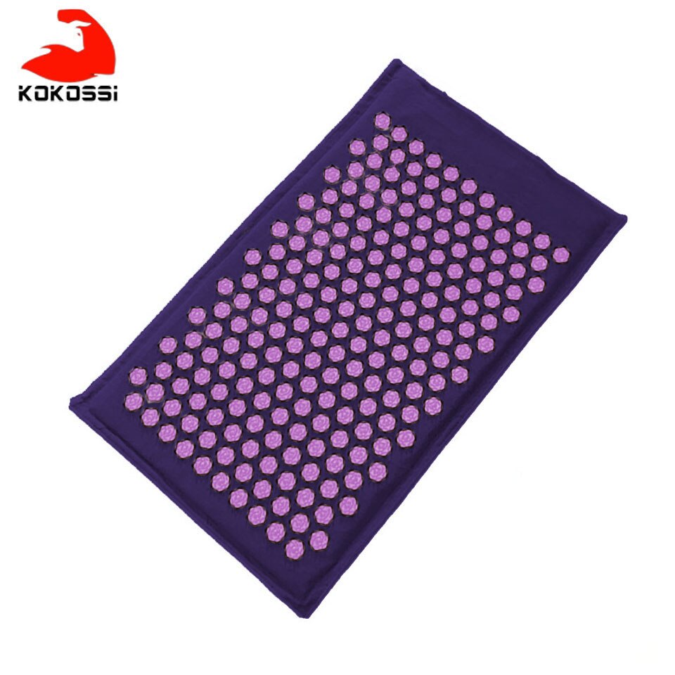 KoKossi-colchoneta de acupuntura de lino orgánico Natural, cojín de masaje con puntas de loto, esterilla de Yoga para alivio del dolor y espalda/cuello: Purple brown Mat