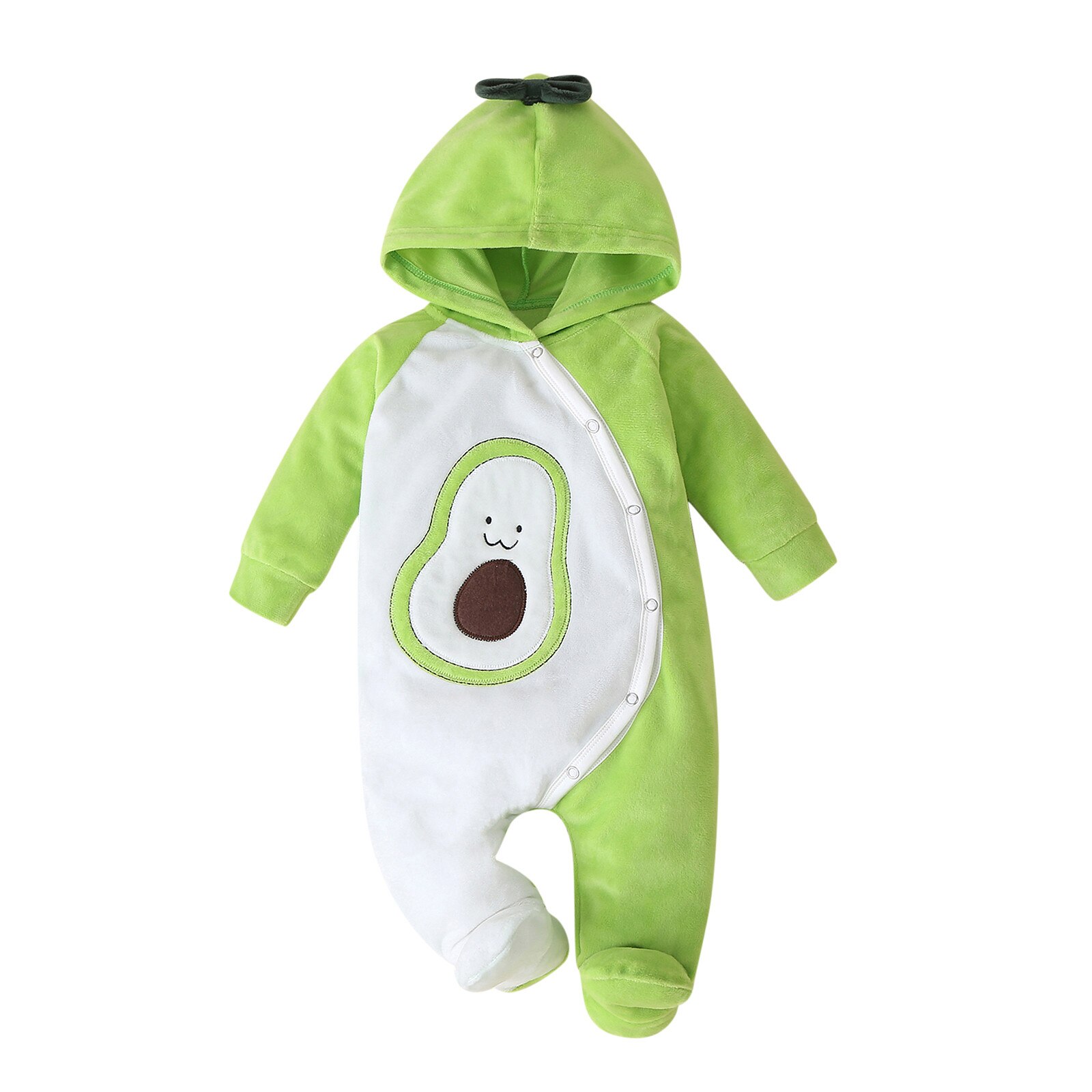 3-18Months Cartoon Avocado Print Baby Baby Jongens Meisjes Cartoon Hoodie Romper Jumpsuit Kleding Groene Elf Pak Schoeisel Leuke M5: 9-12 Months