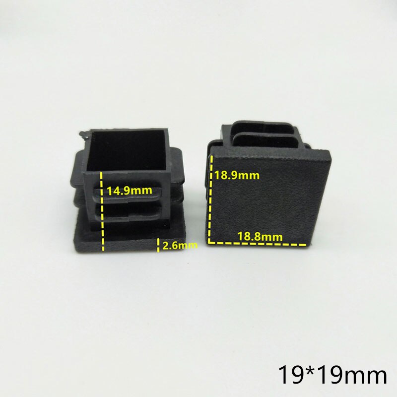 10Pcs Black Plastic Steel square pipe plug Furniture Leg plug Anti Slip Feet Protector Pad Plastic square tube cap plug: 05