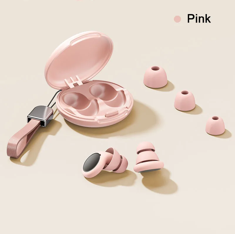 Oordopjes slapen voor ruisonderdrukking, herbruikbare zachte siliconen oordopjes voor concertwerk Oordopjes voor slapen Ruisonderdrukking: Roze