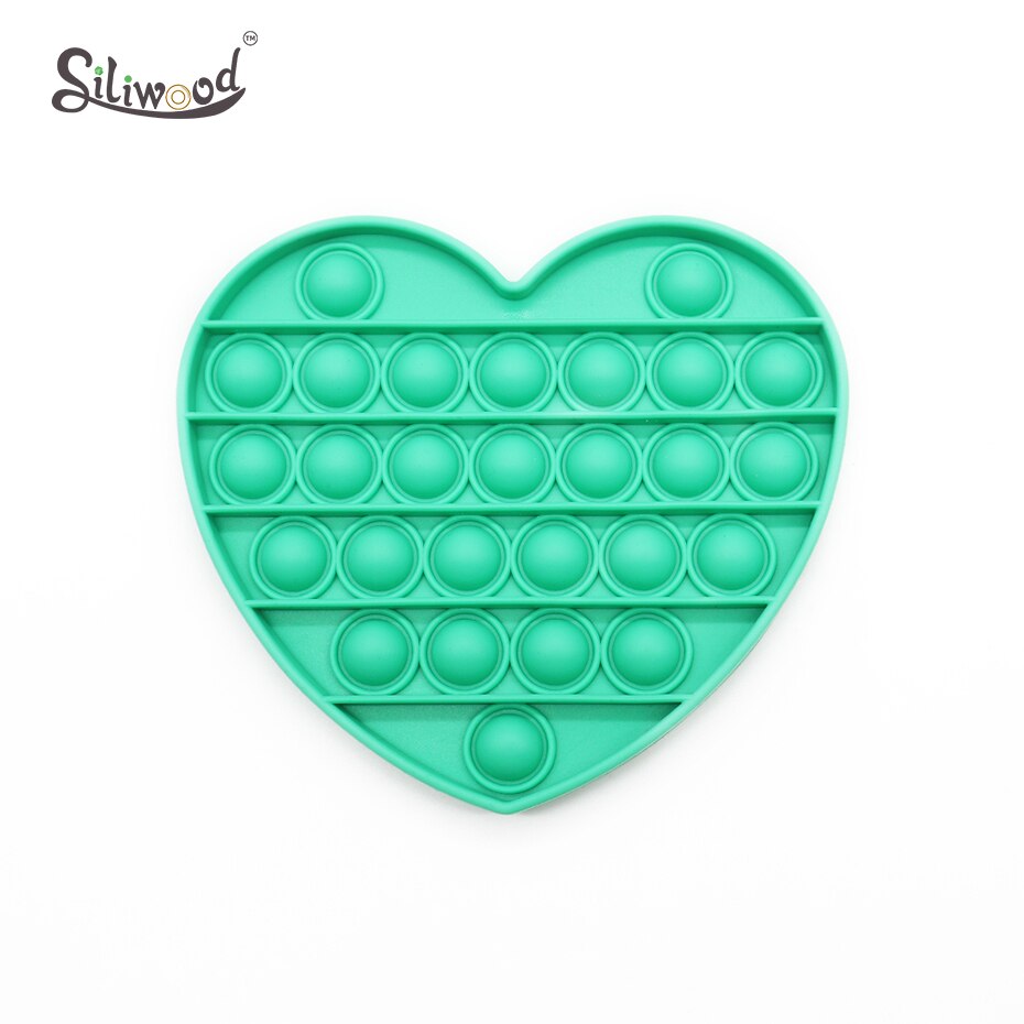 1Pc Push Bubble Fidget Zintuiglijke Speelgoed Autisme Speciale Behoeften Stress Reliever Helpt Stress En Verhogen Focus Zachte Squeeze speelgoed: Heart Green