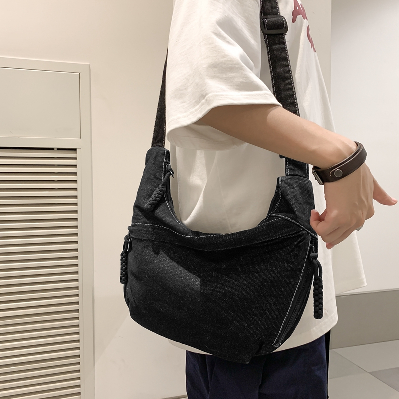 Damska torba dżinsowa o dużej pojemności pasek regulowana torba na ramię typu crossbody modne torby kurierskie torby na zakupy na co dzień 2025 torba na ramię